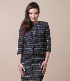 Elegant jacket made of elastic corrugated cotton