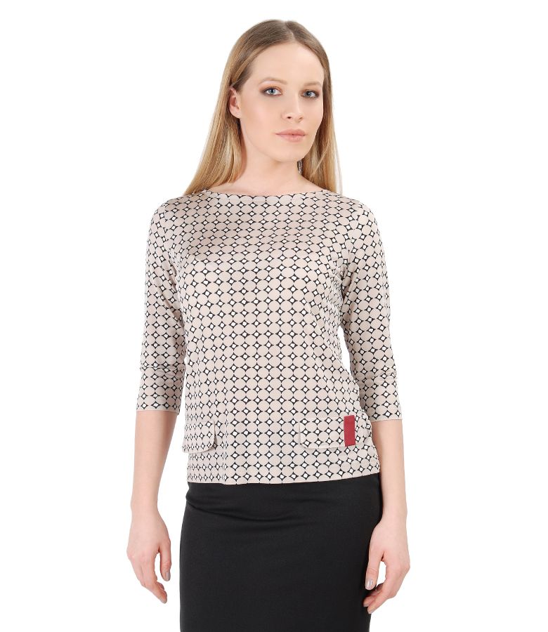 Elegant blouse made of jersey printed with stripes