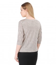 Elegant blouse made of jersey printed with stripes