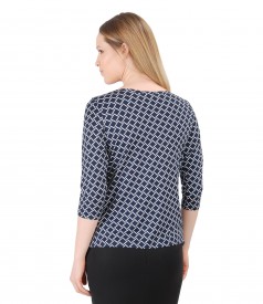 Elegant blouse made of jersey printed with stripes