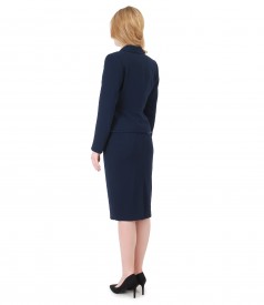 Women office suit with jacket with pockets and tapered skirt