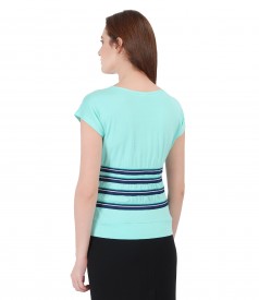 Uni jersey t-shirt with elastic waist