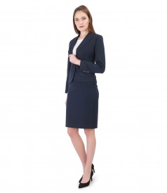 Women office suit with jacket and elastic fabric skirt