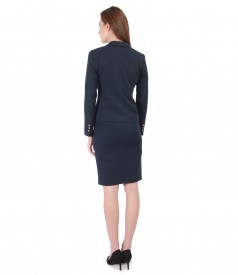 Women office suit with jacket and elastic fabric skirt