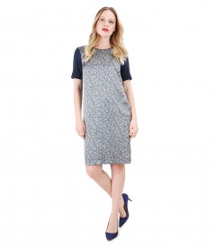 Casual dress with front made of viscose