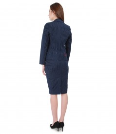Women office suit with jacket and skirt with lace corner