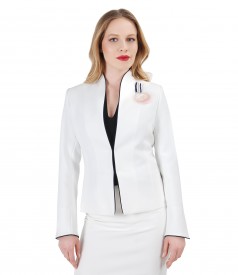 Elegant jacket with navy trim