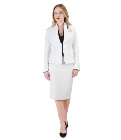 Women office suit with jacket and elastic fabric skirt