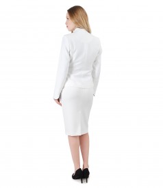 Women office suit with jacket and elastic fabric skirt