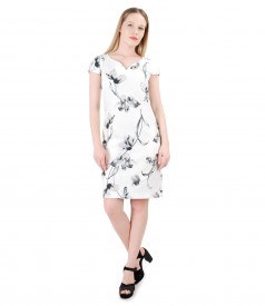 Textured cotton dress with floral print