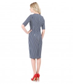 Midi dress made of elastic jersey printed with stripes