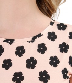 Jersey blouse with floral print