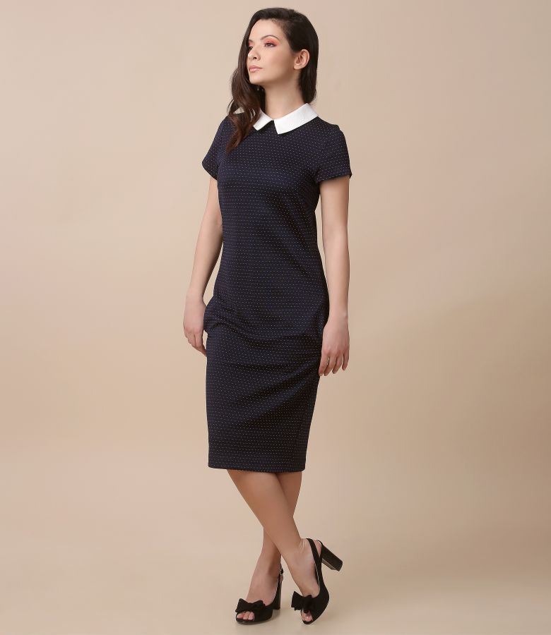 Midi dress made of brocade jersey with pockets