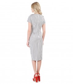 Midi dress made of elastic jersey printed with stripes