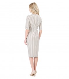 Midi dress made of elastic jersey printed with stripes