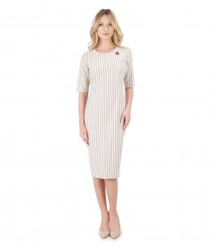 Midi dress made of elastic jersey printed with stripes