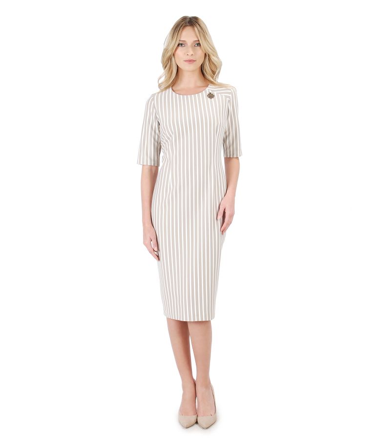 Midi dress made of elastic jersey printed with stripes