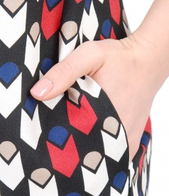 Viscose dress with geometric print