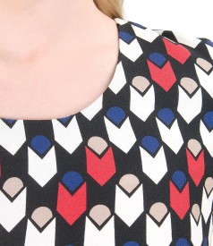 Viscose dress with geometric print