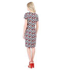 Viscose dress with geometric print