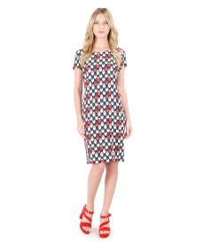 Viscose dress with geometric print