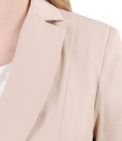 Textured cotton jacket with fringe