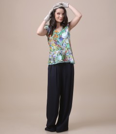 Viscose wide pants