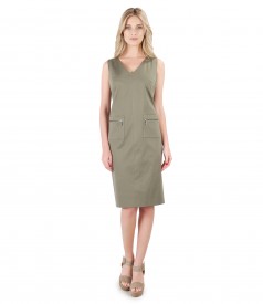 Textured cotton dress with pockets