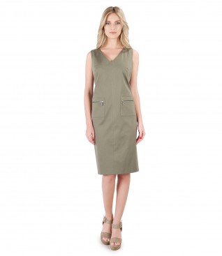 Textured cotton dress with pockets