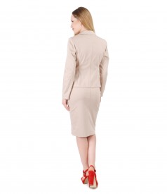 Office women suit with skirt and textured cotton jacket