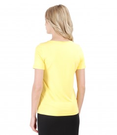 Jersey blouse with veil dickey