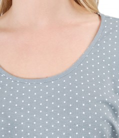 Elegant blouse made of dotted printed jersey