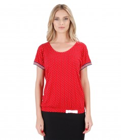 Elegant blouse made of dotted printed jersey