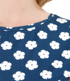 Jersey blouse with floral print