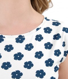 Jersey blouse with floral print