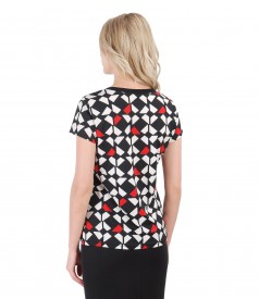 Jersey t-shirt with geometric print