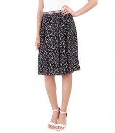 Viscose flaring skirt with floral print