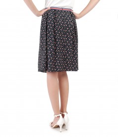 Viscose flaring skirt with floral print