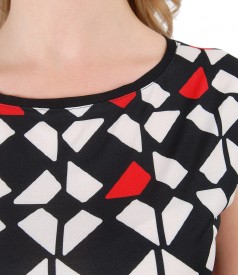Elegant dress with geometric print