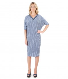 Midi dress made of brocade viscose jersey with kimono sleeve