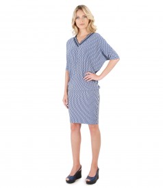 Midi dress made of brocade viscose jersey with kimono sleeve