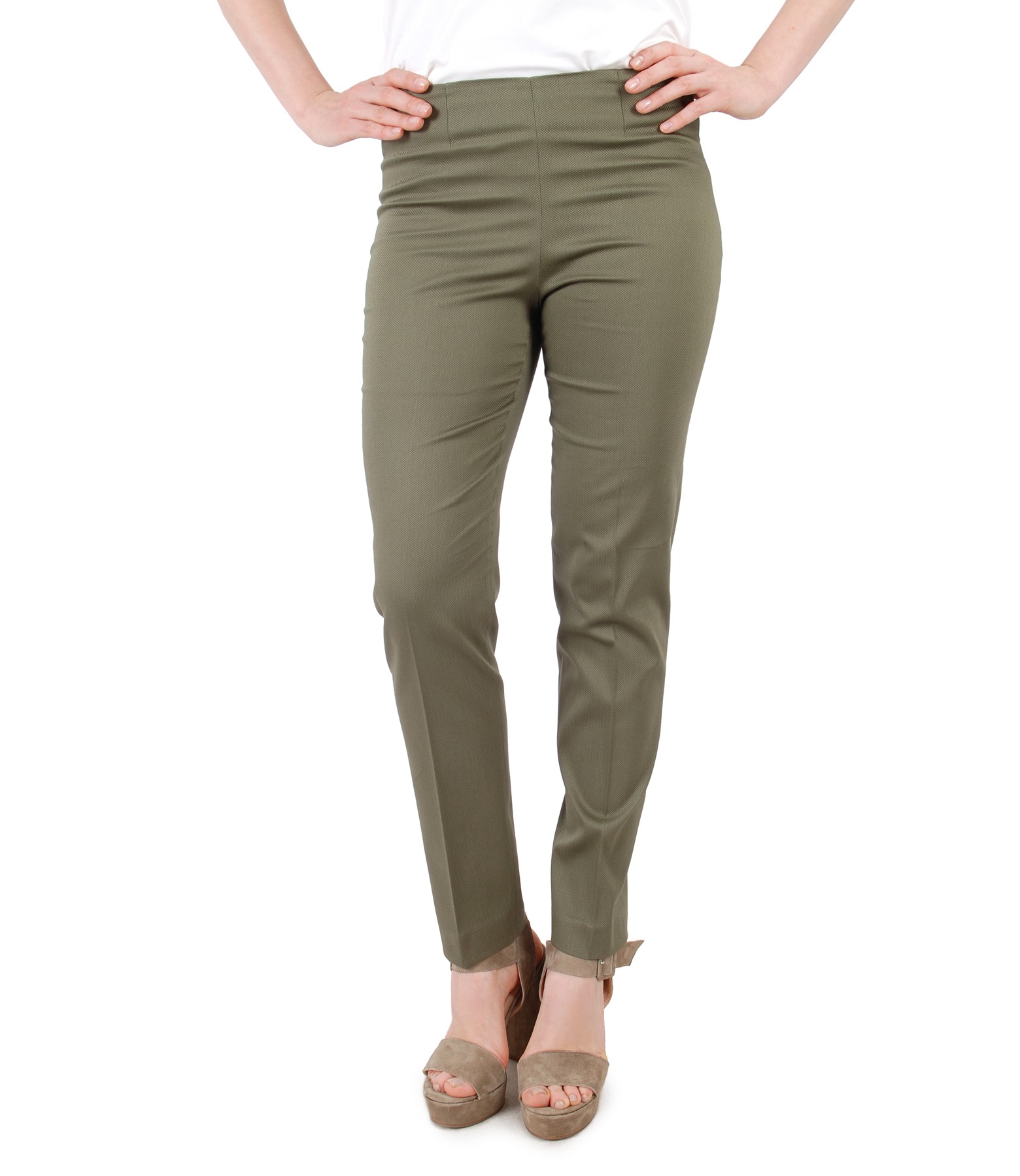 Textured cotton pants khaki - YOKKO