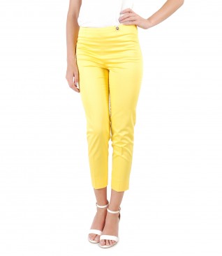 Elastic cotton skinny pants