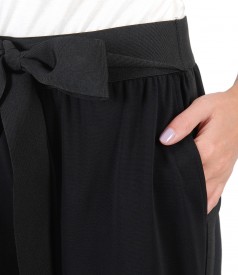 3/4 pants with waist belt