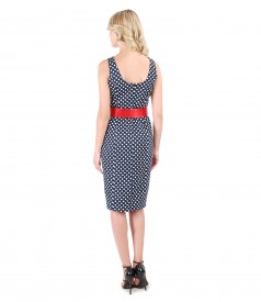 Elastic cotton dress printed with dots