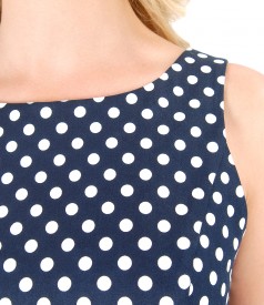Elastic cotton dress printed with dots