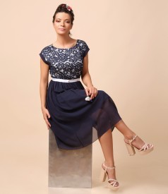 Evening dress with floral lace