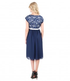 Evening dress with floral lace