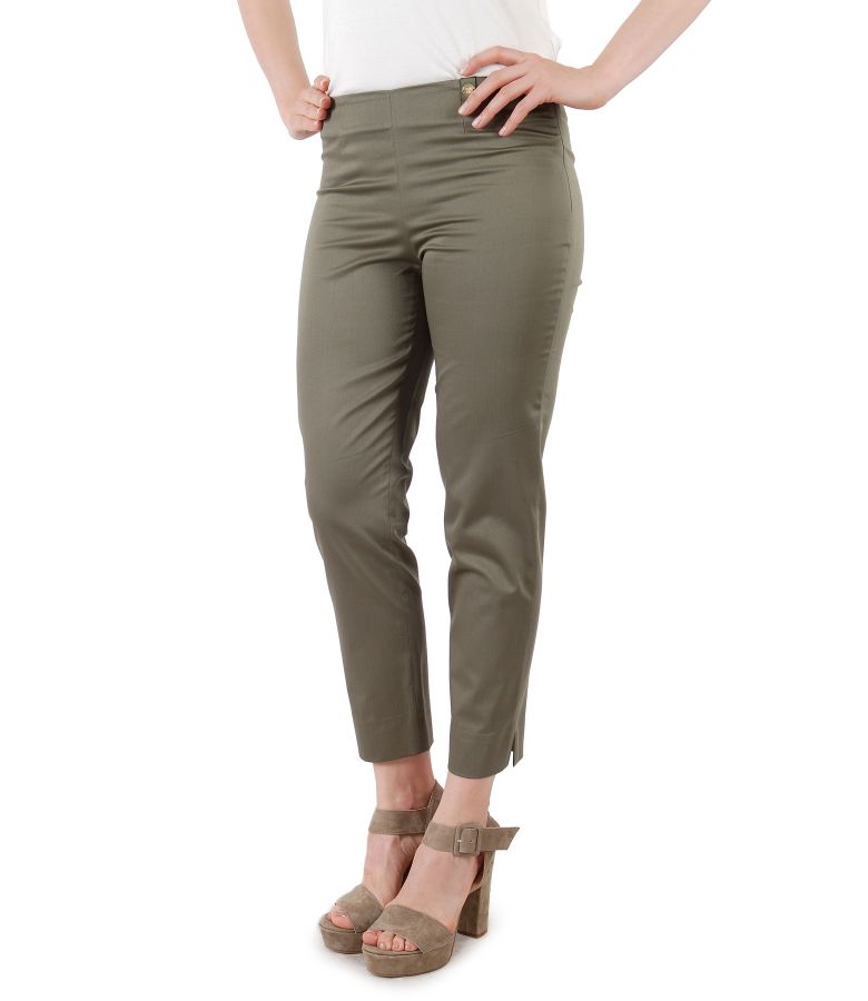 Elastic cotton skinny pants