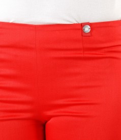 Elastic cotton skinny pants